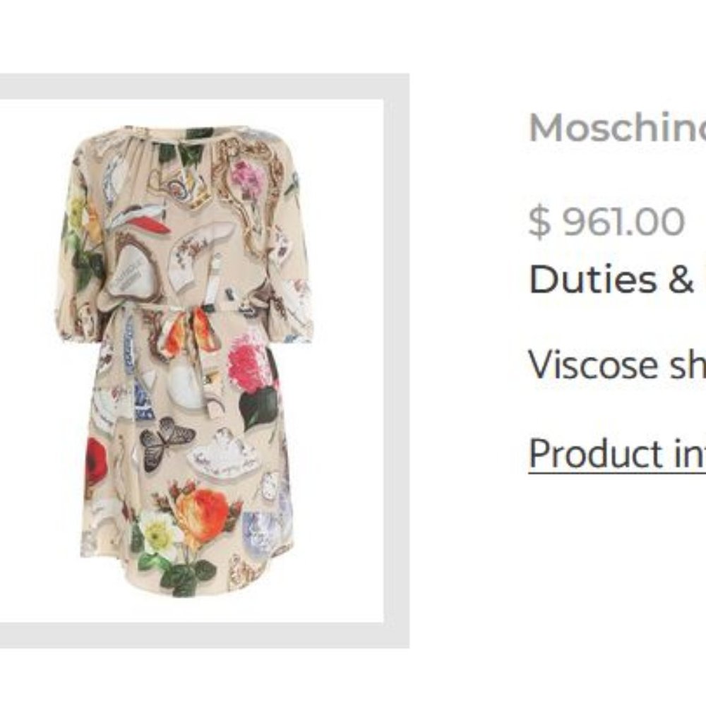Moschino Boutique belted dress NWT